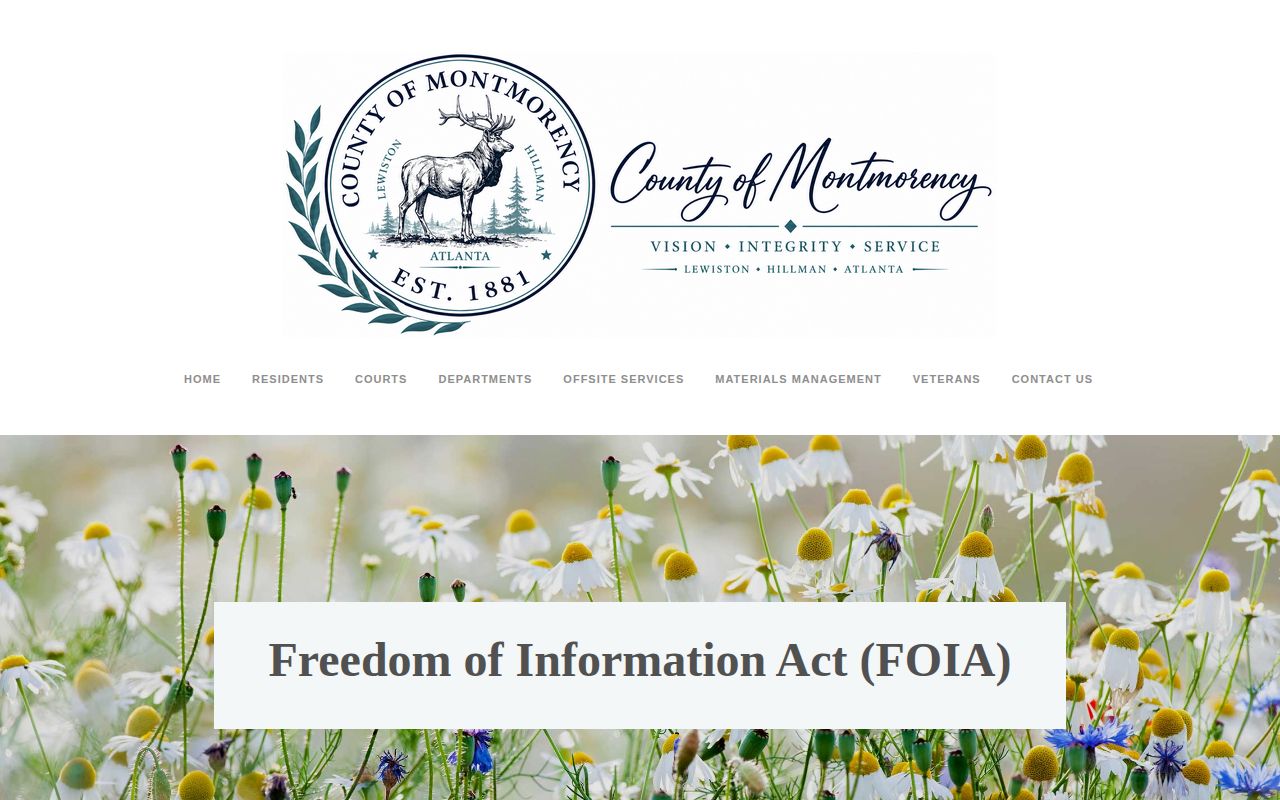 Montmorency County FOIA request and fee page